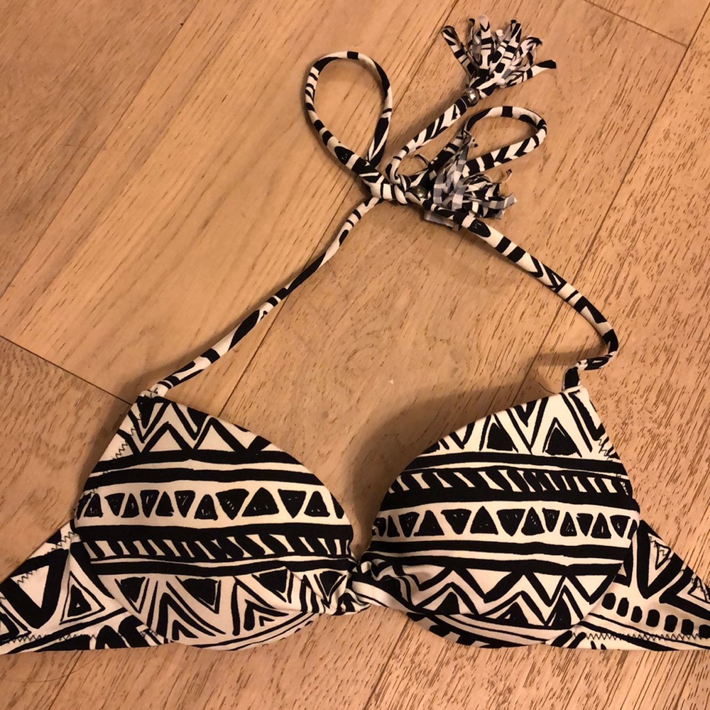 H&M Black and White halter bikini
